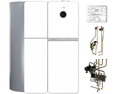 Bosch Heizungsanlage mit Warmwasserspeicher, Regelung und Montagezubehör