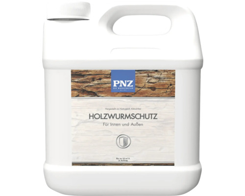 PNZ Holzwurmschutz für Innen- und Außenbereiche in einem weißen Kanister