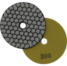 Diamant-Polierscheibe mit Körnung 200 und Wabenmuster für die Bearbeitung von Stein und Fliesen.