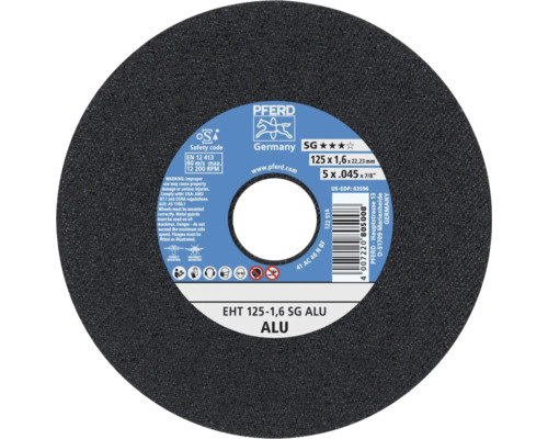 Trennscheibe mit den Maßen 125 x 1,6 x 22,23 Millimeter von Pferd