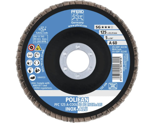 Pferd Polifan Schleifmopteller 125 Millimeter A 60 für Edelstahl und Aluminium