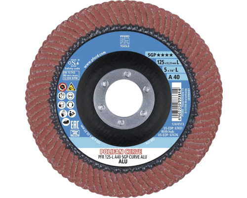 Pferd Polifan Curve Lamellenschleifscheibe 125 Millimeter