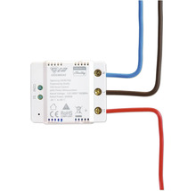 Ogemray SW40 PbS Smart Switch mit Leistungsmessung, 25 Ampere, angeschlossen an drei Drähte bei den Anschlüssen N, L und L1.
