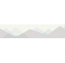 Tapetenbordüre mit abstraktem Gebirgsmuster in geometrischer Form.