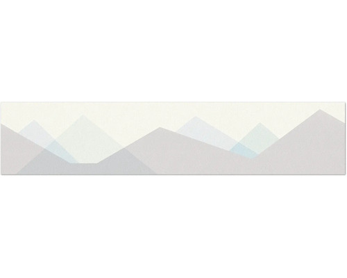 Tapetenbordüre mit abstraktem Gebirgsmuster in geometrischer Form.