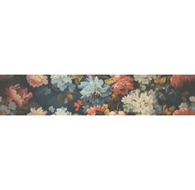 Blumentapete mit detailreichem Muster aus Pfingstrosen und Hortensien im botanischen Stil.