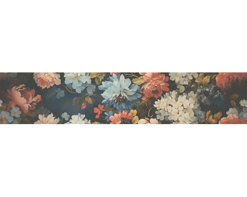 Blumentapete mit detailreichem Muster aus Pfingstrosen und Hortensien im botanischen Stil.