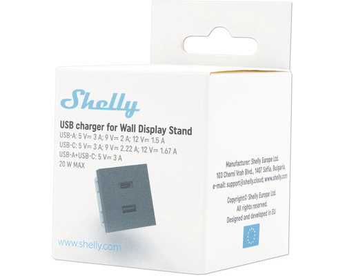 Shelly USB-Ladegerät für Wandhalterung