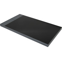 Rechteckiger Flachkollektor für Solarthermie mit dunkler Oberfläche und grauem Metallrahmen.