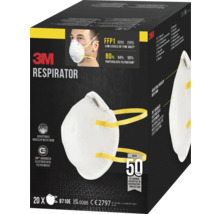 3M Atemschutzmaske, partikelfiltrierend, mit verstellbarem Nasenclip und fortschrittlichen elektrostatischen Filtermedien