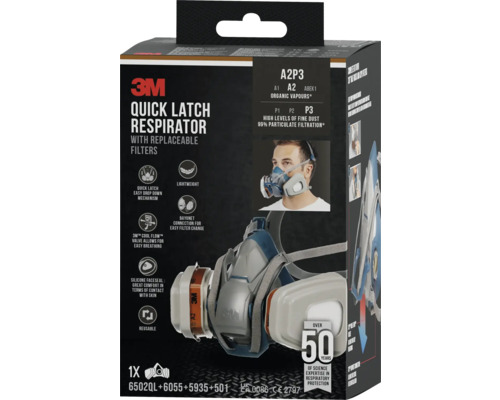 3M Quick Latch Atemschutzmaske mit austauschbaren Filtern in Verpackung