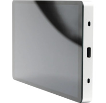 Digitales Display mit Seitenansicht und USB-Typ-C-Anschluss.