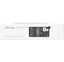 Shelly Logo, Shelly Wall Display X2i Verpackung, Smart Control Panel mit Schalter, 6,95 Zoll Display, WLAN und Bluetooth.