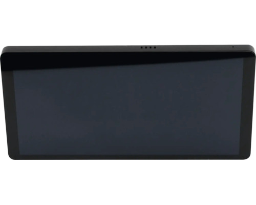 Schwarzes Tablet oder Display für die Haussteuerung mit schmalem Rahmen.