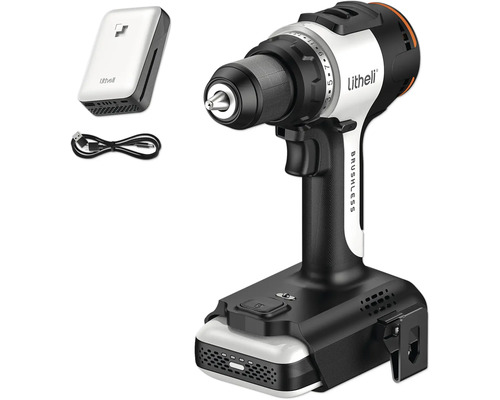 Akku-Bohrschrauber mit Ladegerät und USB-Kabel