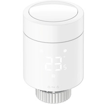 Elektronisches Heizkörperthermostat mit digitaler Anzeige von 23,5 Grad und Funktionssymbolen.