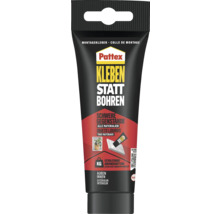 Pattex Montagekleber in einer schwarzen Tube mit der Aufschrift Kleben statt Bohren