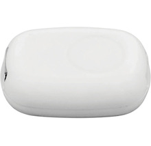 Weißer, ovaler Smart Home Sensor aus Kunststoff.