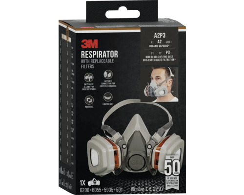 3M Atemschutzmaske mit auswechselbaren Filtern in Verpackung