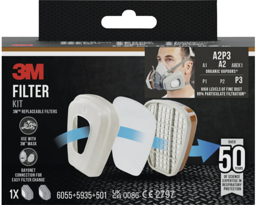 3M Filter Kit mit austauschbaren Filtern für Atemschutzmasken
