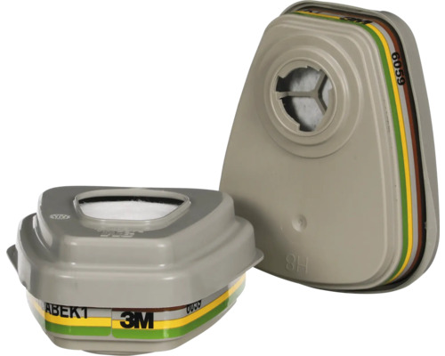 3M ABEK1 Gasfilterpaar, Schutz vor organischen, anorganischen, sauren Gasen und Ammoniak