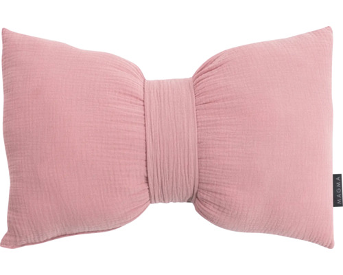 Schleifenkissen Musselin altrose 30 x 45 cm Dekokissen in Schleifenform