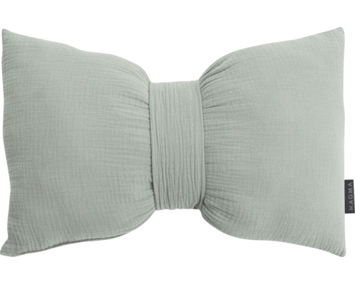Schleifenkissen Musselin salbei 30 x 45 cm Dekokissen in Schleifenform