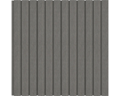 Graue Fassadenverkleidung aus Kunststoff