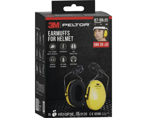3M Peltor Kapselgehörschützer für Helme, SNR-Wert 26 Dezibel