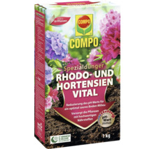 COMPO Spezialdünger für Rhododendren und Hortensien, 1 Kilogramm Packung