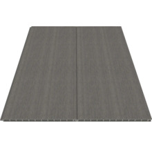 Zwei graue Terrassendielen aus Holzverbundwerkstoff