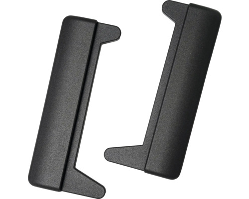 Zwei schwarze Möbelgriffe