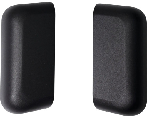 Zwei schwarze Fenstergriffkappen