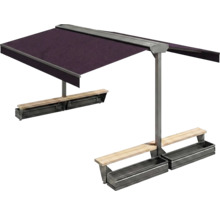 Doppelmarkisen-Sitzgruppe mit integrierten Pflanzkästen für den Außenbereich