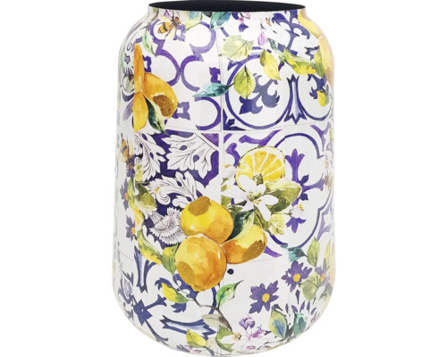 Dekorative Blumenvase mit Zitronenmuster für Innenräume