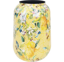 Vase mit Zitronen- und Blütenmuster