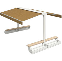 Pavillon mit Bänken und Pflanzkästen