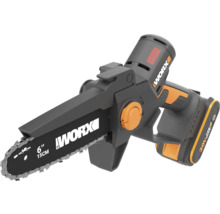 Worx 20 Volt Akku Astsäge mit 15 Zentimeter Schwertlänge und bürstenlosem Motor.
