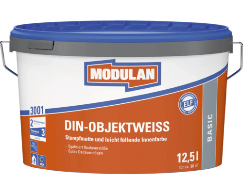 MODULAN Innenfarbe DIN-Objektweiss, 12,5 Liter Eimer