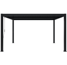 Schwarze Pergola mit Lamellendach für den Garten