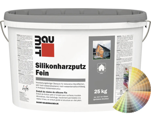 Eimer Silikonharzputz Fein für dekorative Wandflächen mit Kratzputz Vollabriebstruktur