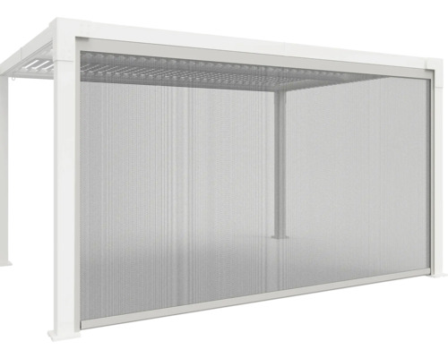 Weiße Pergola mit Sichtschutz