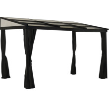 Pavillon mit Dach und Vorhängen für den Garten