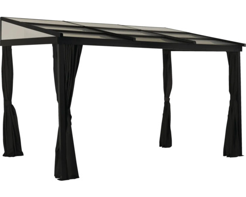 Pavillon mit Dach und Vorhängen für den Garten