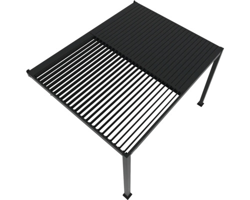 Metallpergola mit verstellbaren Lamellen für den Garten