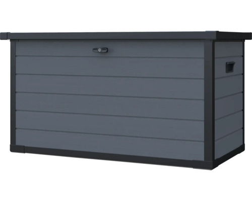 Aufbewahrungsbox für den Aussenbereich mit abschliessbarem Deckel und seitlichen Tragegriffen