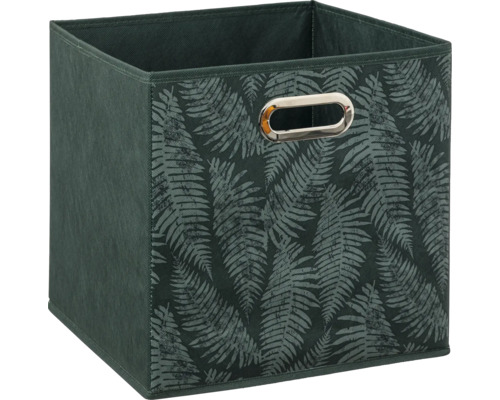 Quadratische Aufbewahrungsbox mit Blattmuster und Griff