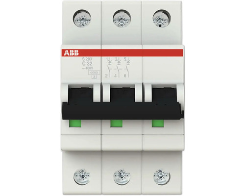 ABB S203-C32 32A Sicherungsautomat C 3-polig ABB Leitungsschutzschalter dreiphasig