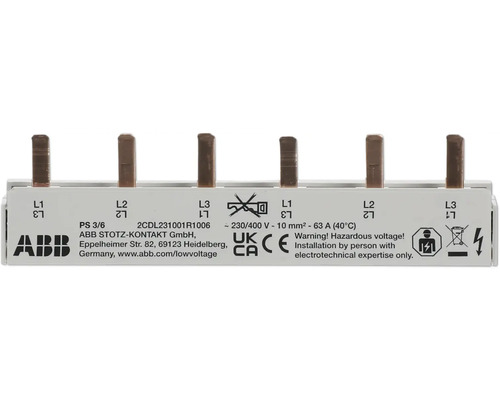 ABB Phasenschiene PS3/6 63 A ABB Stotz-Kontakt GmbH Verteilerblock