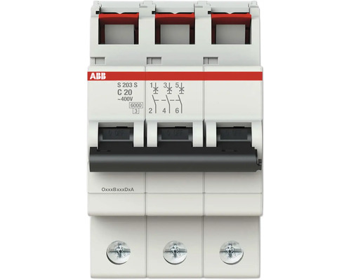 ABB Sicherungseinbauautomat S203S-C20 C 3-polig 20 A ABB Leitungsschutzschalter dreipolig